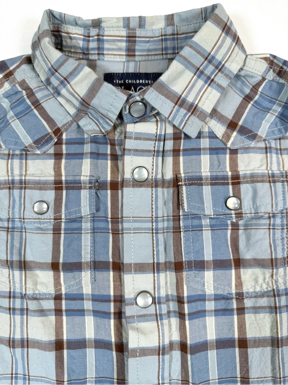 THE CHILDREN’S PLACE Boys Western Plaid Snap Shirt 3T Long Sleeve Cowboy Ranch